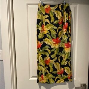 Floral Maxi Skirt with Tropical Print